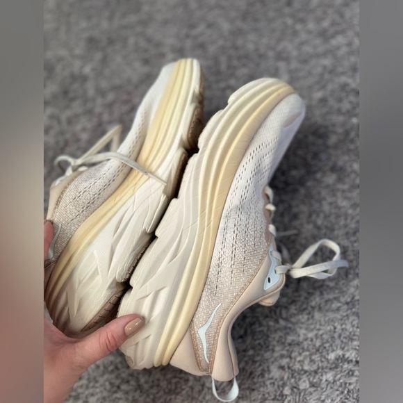 Men’s HOKA Bondi Running Activewear Shoe Oat Milk/Barley Size 10.5B - Picture 12 of 16